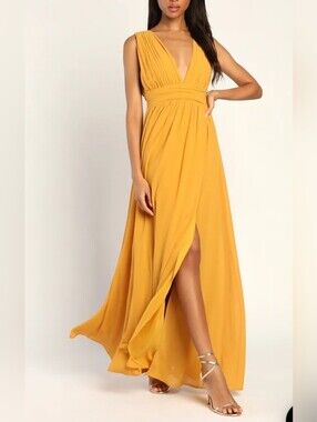 Heavenly Hues Marigold Yellow Maxi Dress